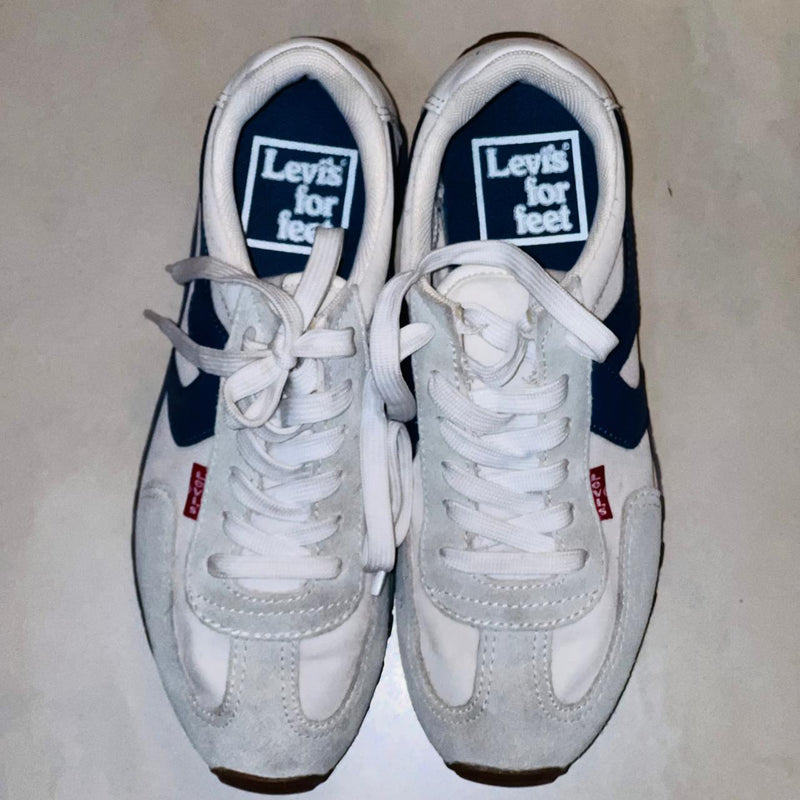 Levi's Stryder Red Tab sneakers in white and navy retro inspired design